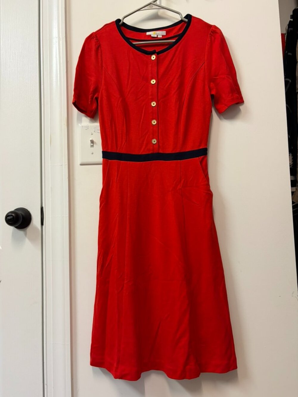 Boden Maria Ponte Dress (Post Box Red)